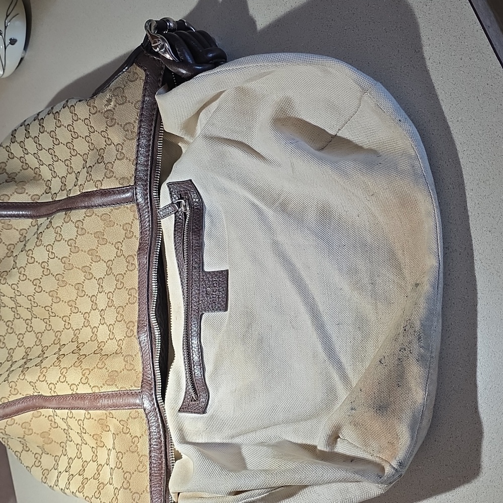 GUCCI Beige/Ebony GG Canvas Techno Horsebit Medium Hobo Bag - Picture 3 of 16